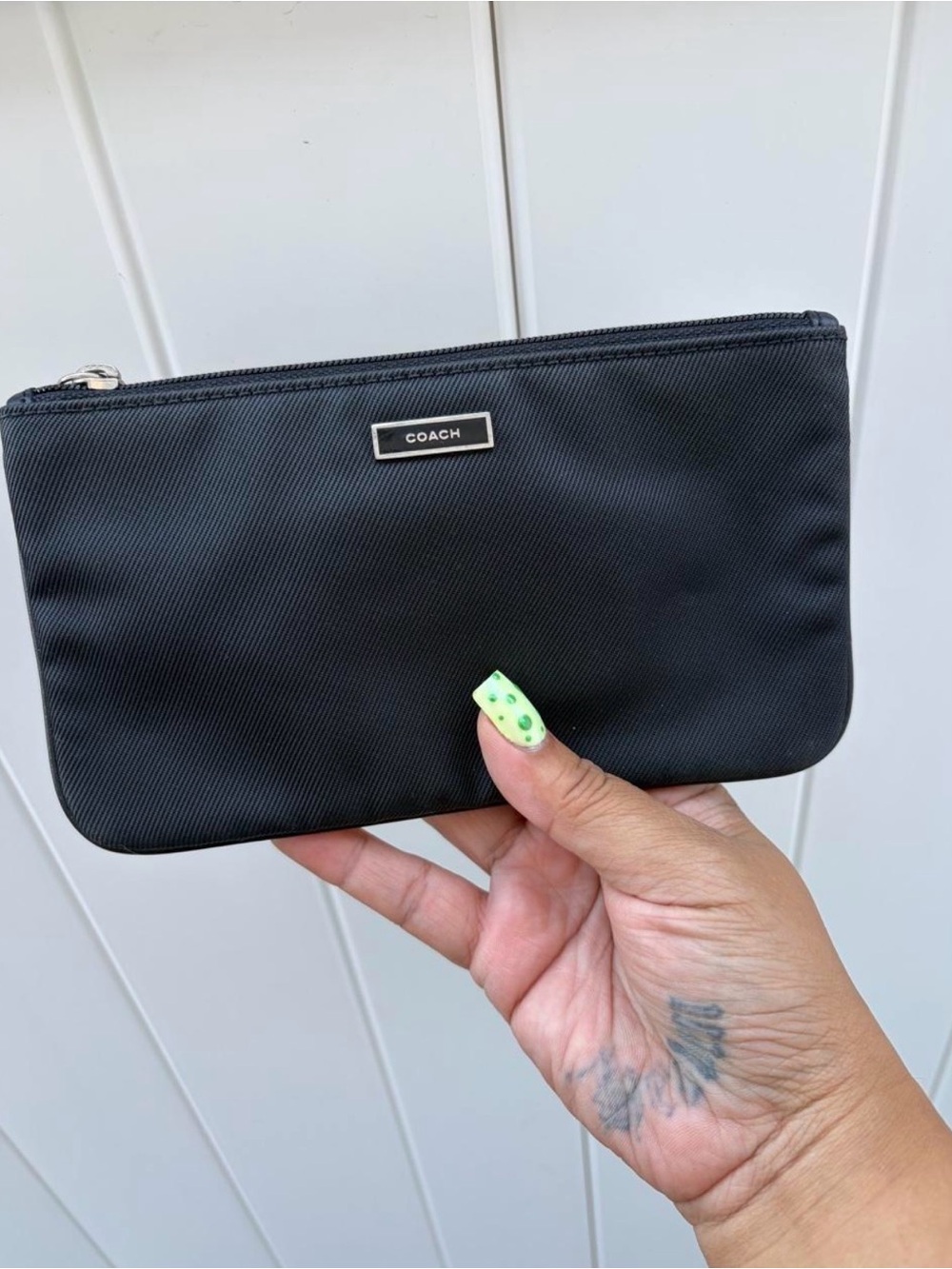 Coach black zip pouch